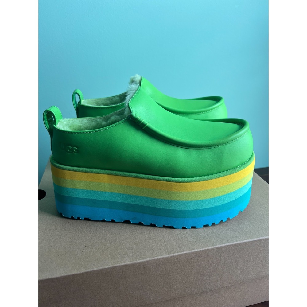 UGG Urseen Platform Green All Gender M11/W12 Rainbow Festival Shoes NEW